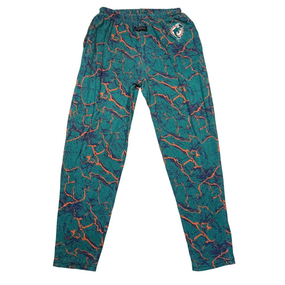 Vintage 90s Zubaz Miami Dolphins Pants XL Teal Orange Zebra Print NFL Retro